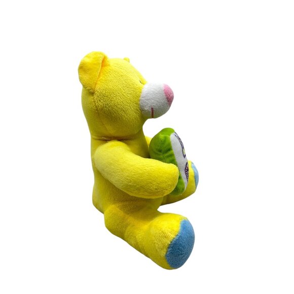 Sugar Loaf Toys 10" Yellow Bear Pink Nose Blue Feet Embroidered Life Is Good - Picture 4 of 9
